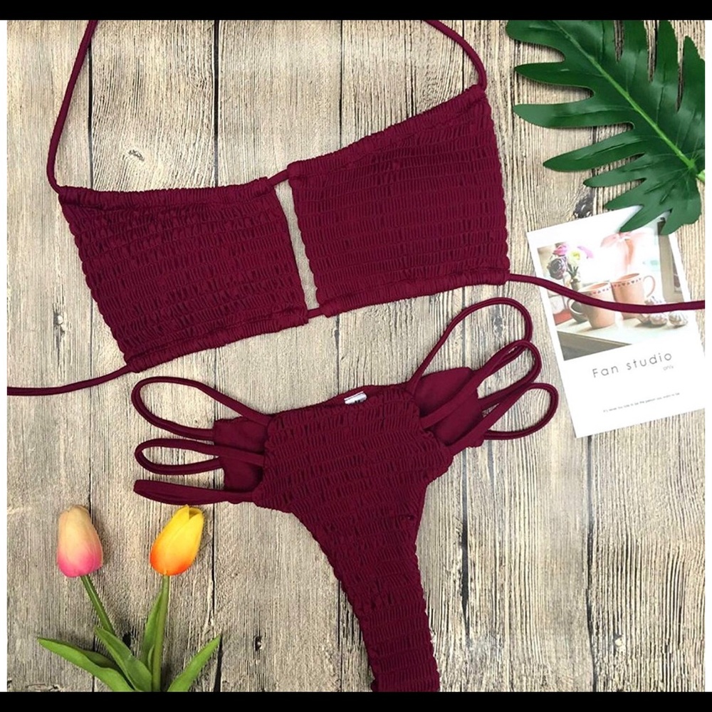 Burgundy bikini